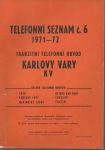 Telefonní seznam 6 1971-72 Karlovy Vary